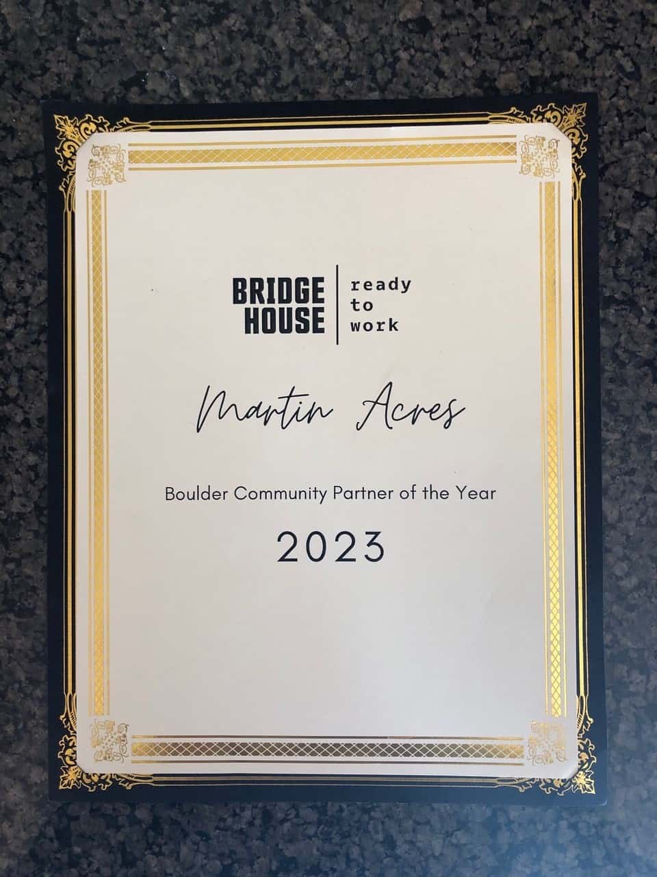 Bridge House award 2023
